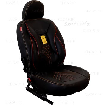 روکش صندلی خودرو کوییک و تیبا2 تمام چرم خارجی مشکی نوار زرد طرح سناتور